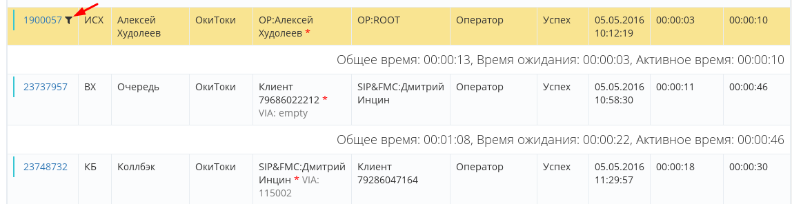 приховані дзвінки в Окі-Токі