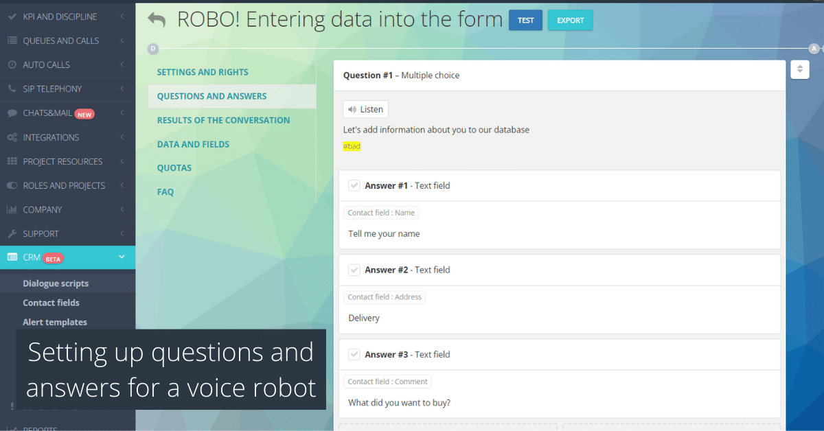 crm voice robot