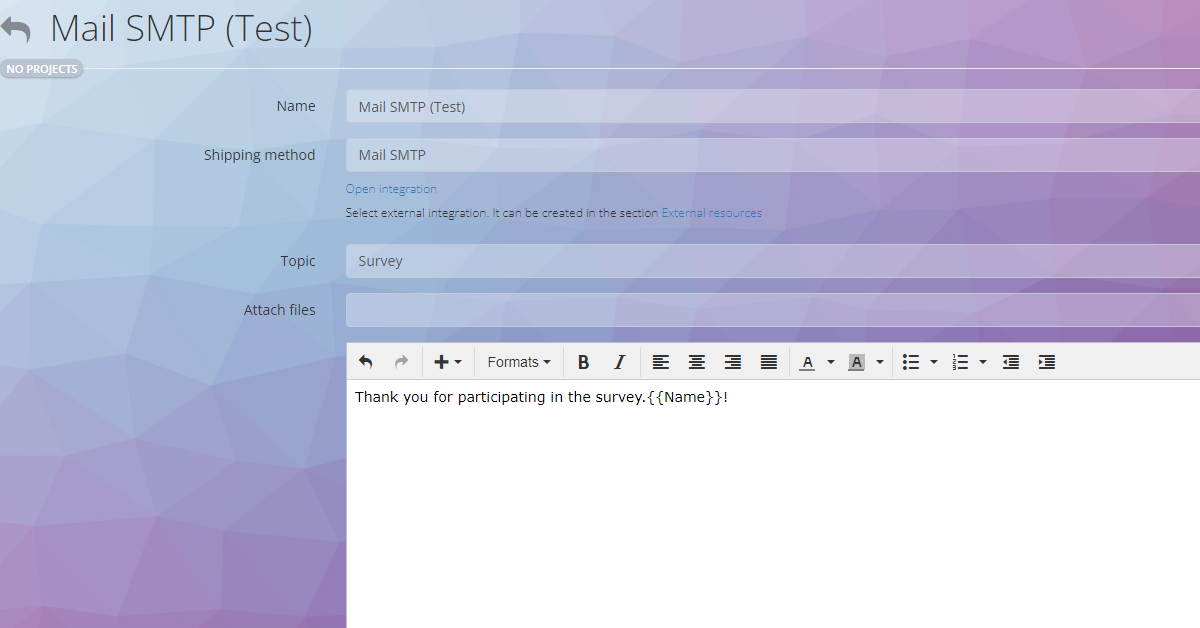 Приклад шаблону листа в Окі-Токі