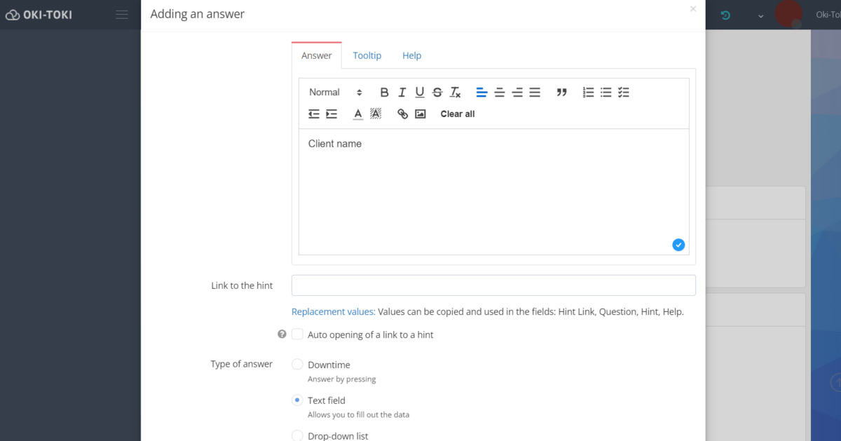 Створення відповіді до анкети